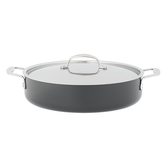 Stellar Hard Anodised Non-Stick Sauteuse Pan with Lid 28cm