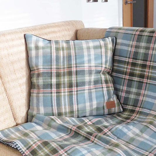 Samuel Lamont Tweed Piped Cushion Cover 18" x 18" Green