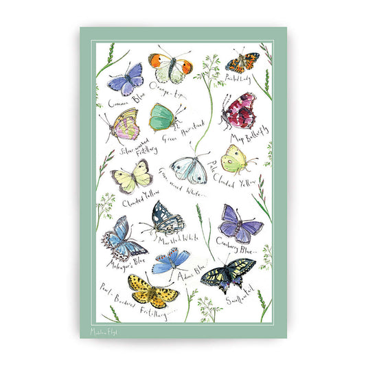 Samuel Lamont Madeleine Floyd Meadow Butterflies Cotton Tea Towel