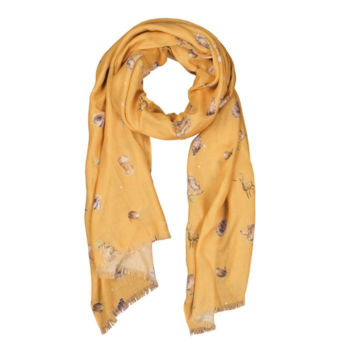 Wrendale Woodlanders Woodland Animal Honeycomb Scarf