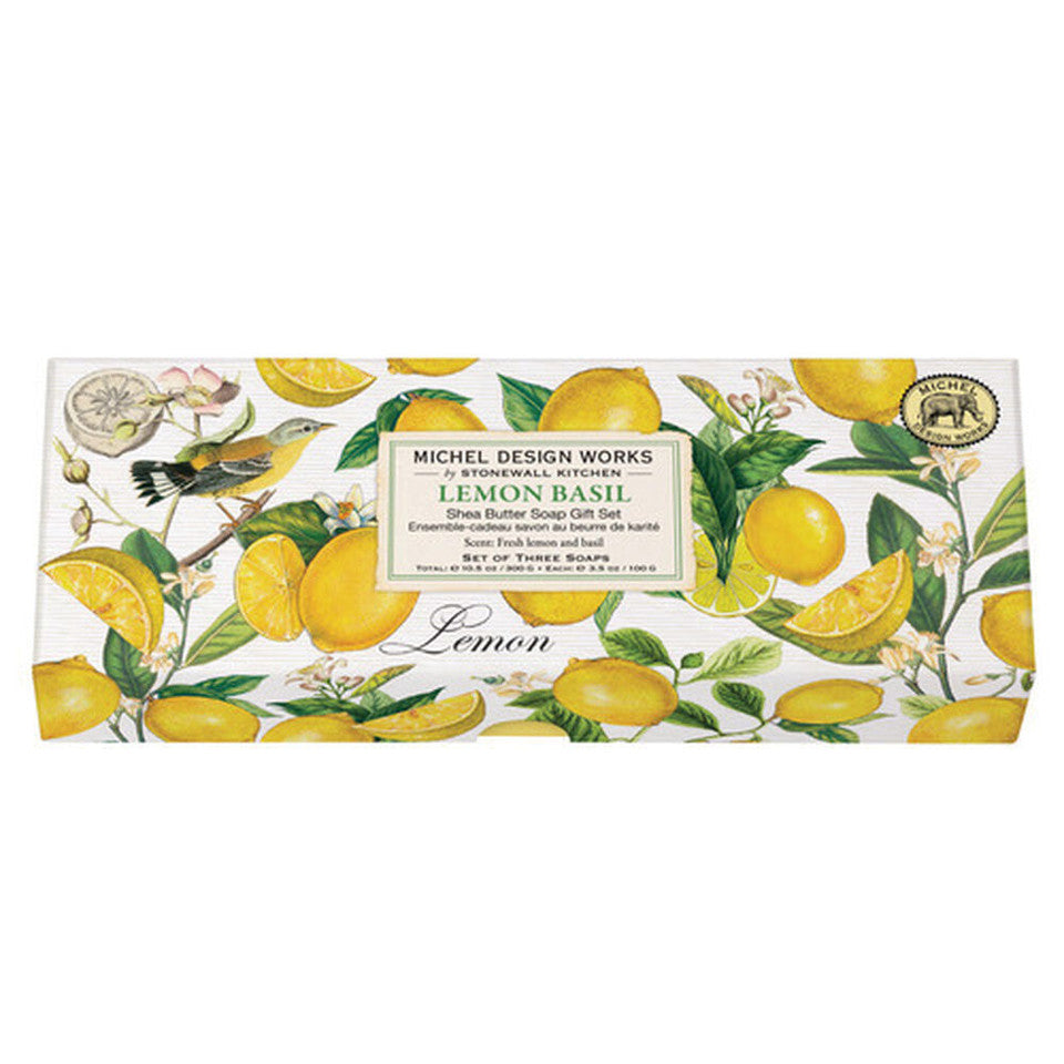 Michel Design Works Lemon Basil Set of 3 Soap Bars