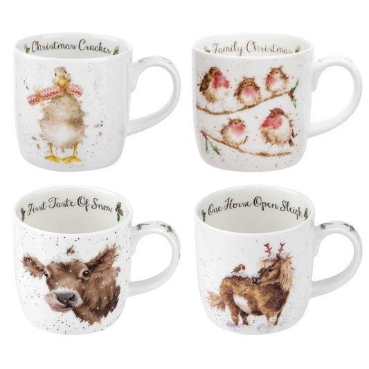 Wrendale Christmas Mug Gift Set of 4