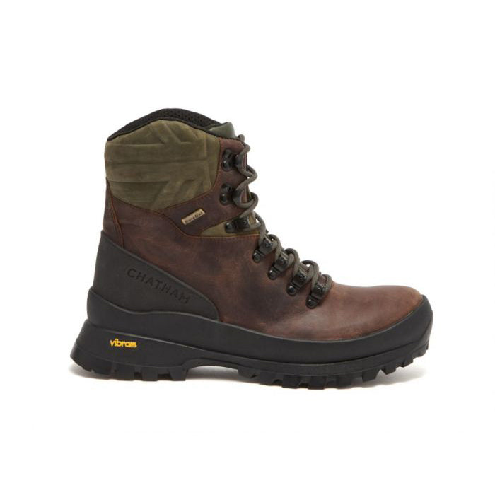 Chatham Siblyback Waterproof Hunting Boots in brown leather with Vibram sole.