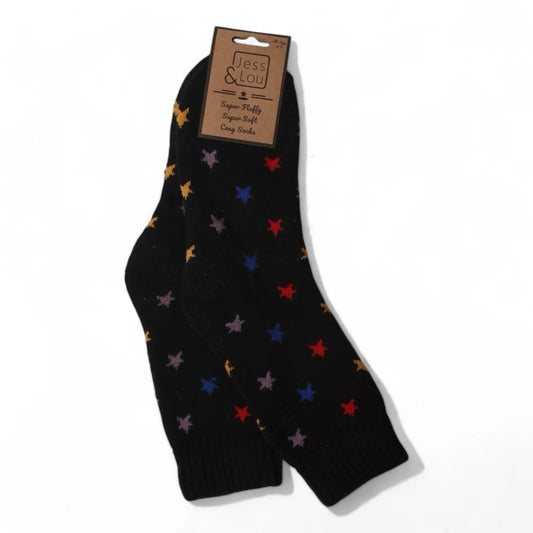 Jess & Lou Stylish Stars Ribbed Socks