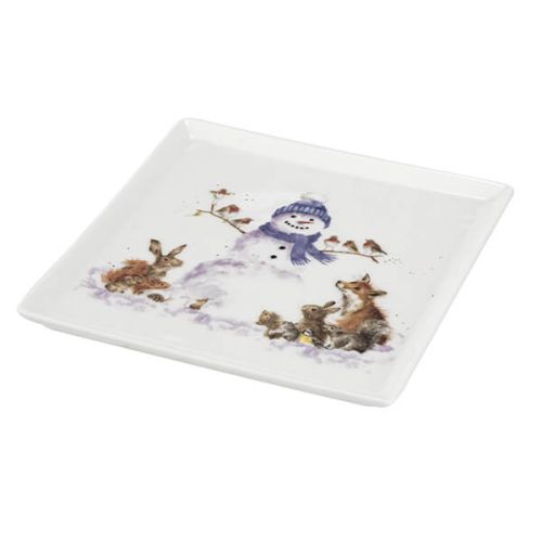 Wrendale Gathered Around Snowman Square Plate