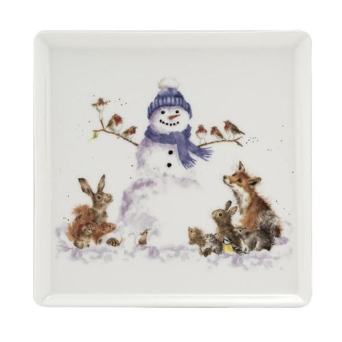 Wrendale Gathered Around Snowman Square Plate