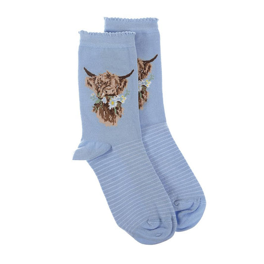 Wrendale Daisy Coo Highland Cow Socks
