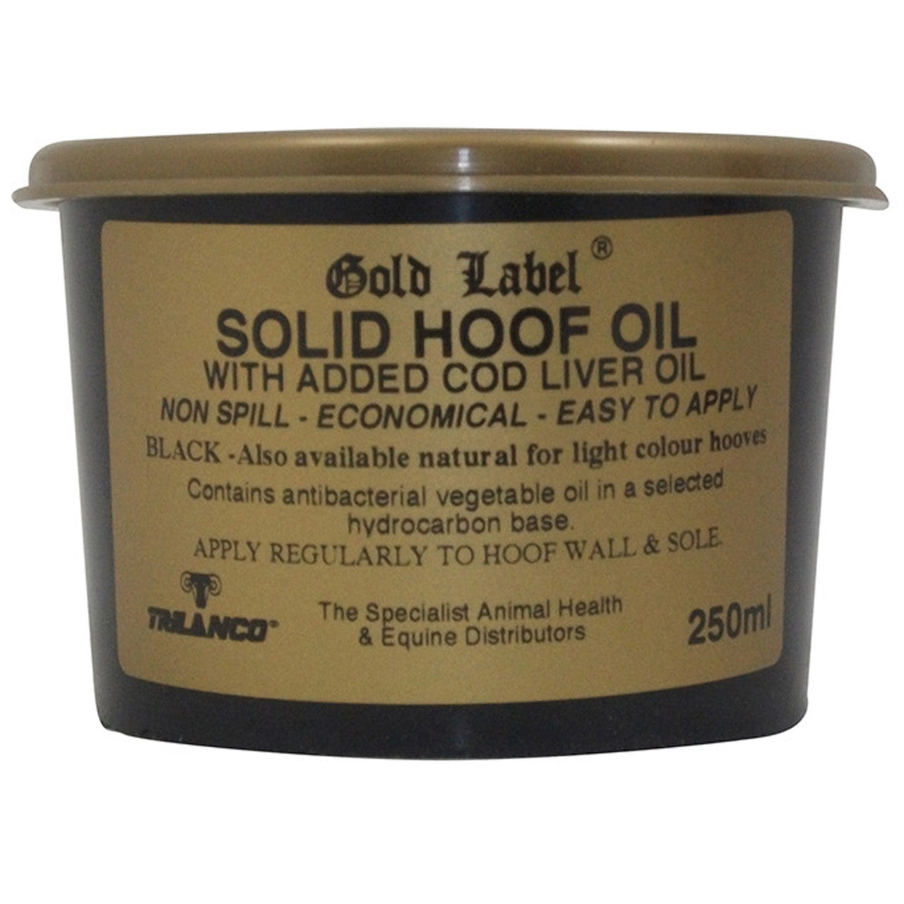 Gold Label Solid Hoof Oil Black 250ml