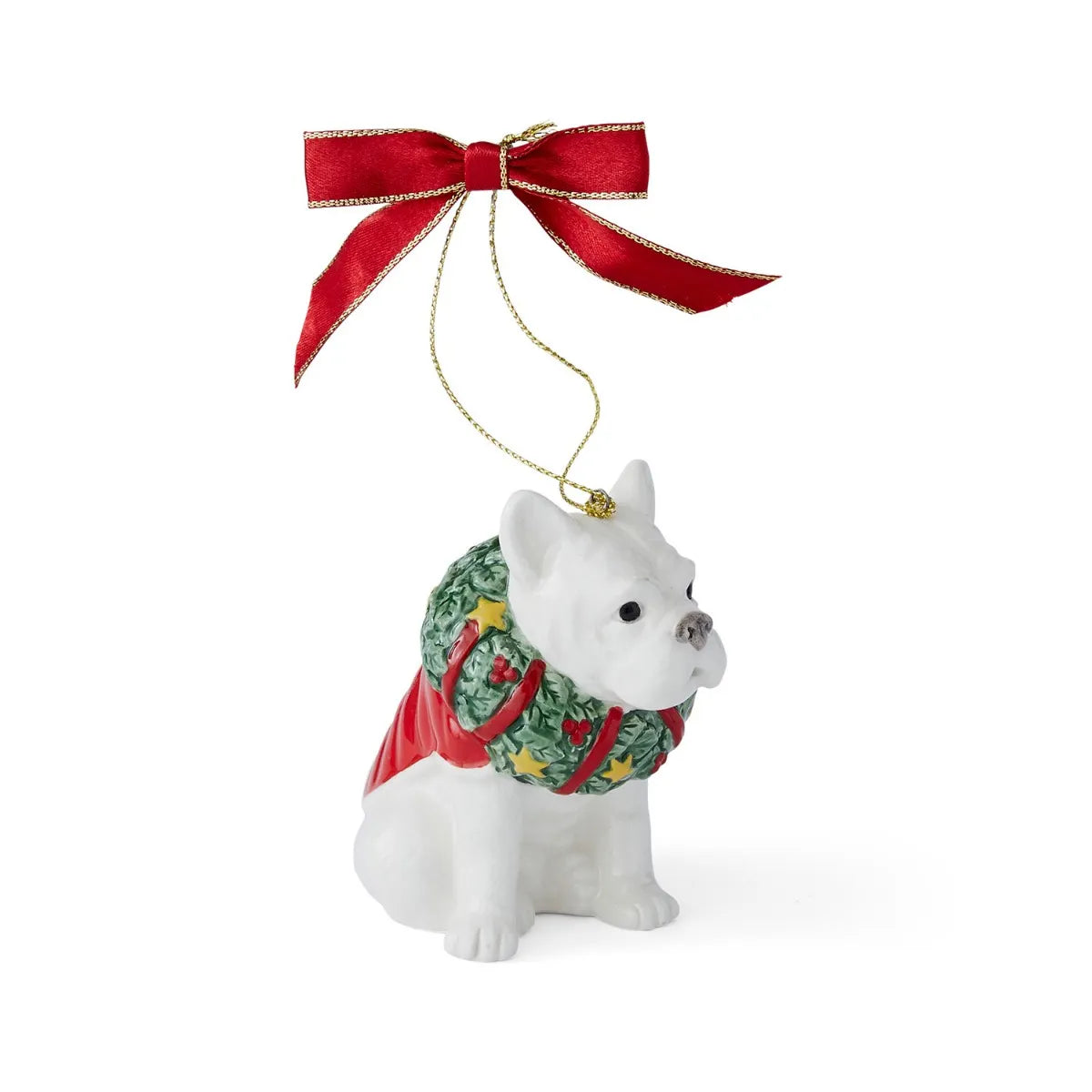 Spode French Bulldog Christmas Tree Decoration