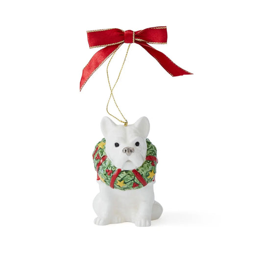 Spode French Bulldog Christmas Tree Decoration