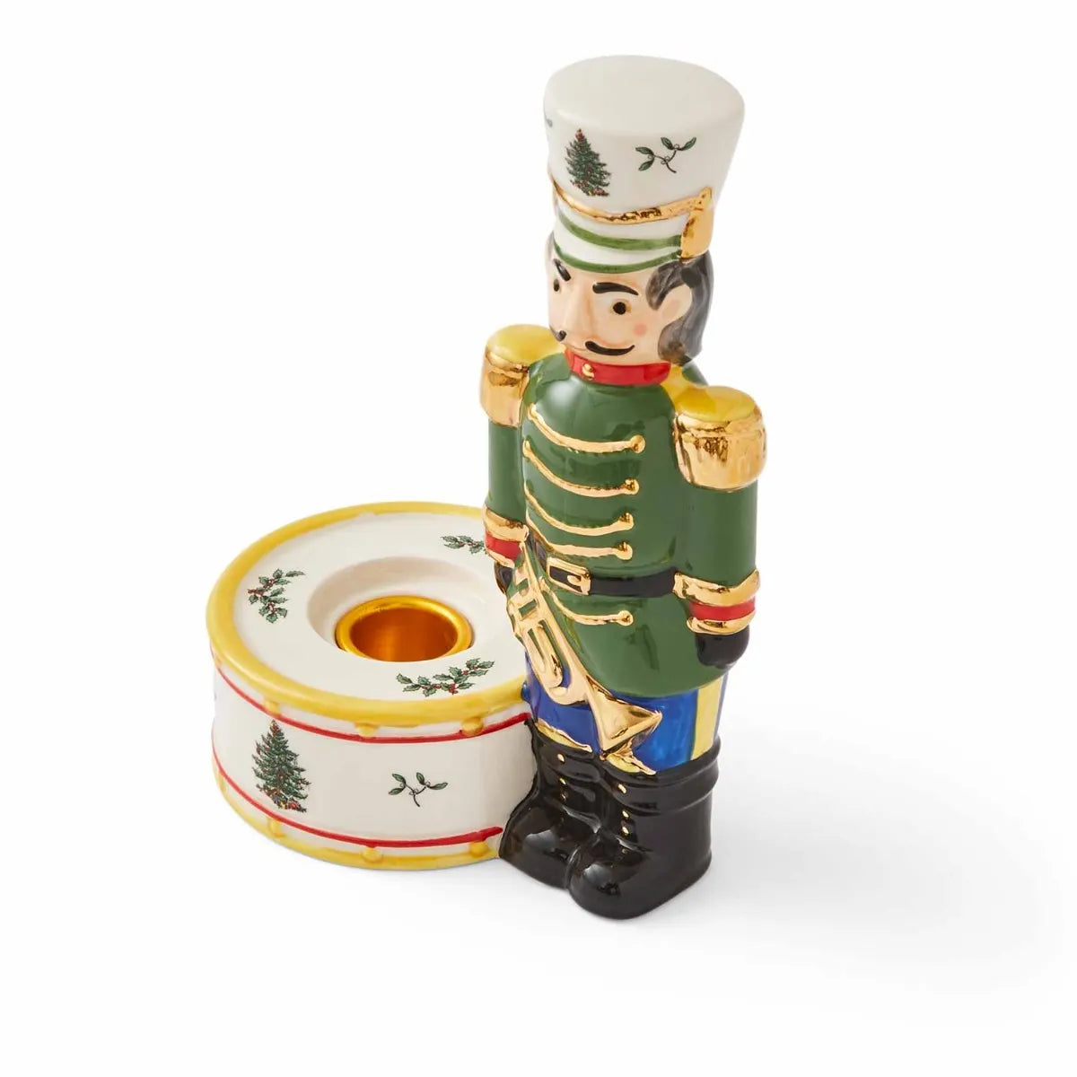 Spode Green Christmas Tree Nutcracker Candle Holder