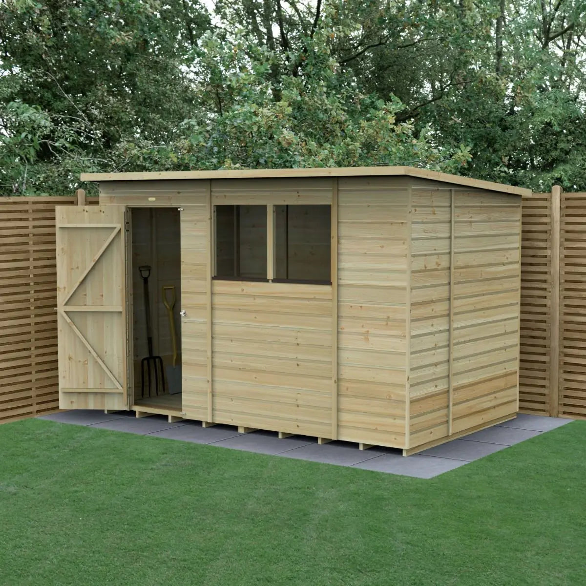 Forest Garden Beckwood 10x6 Pent Shed with 2 Windows