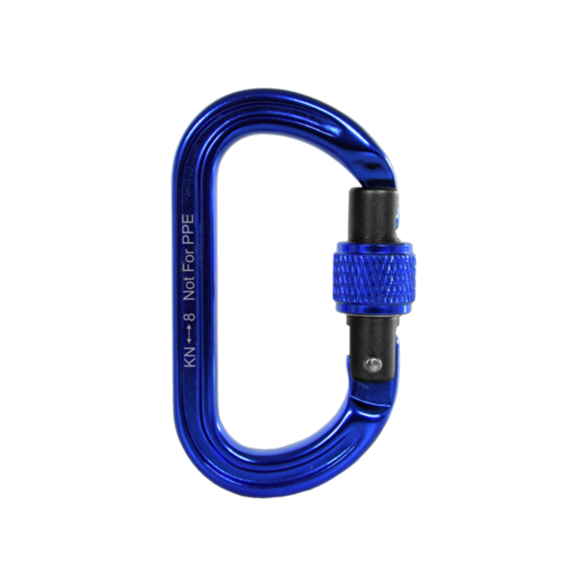 STEIN MIO-Pro Mini-O S-Lock compact oval screwgate carabiners in a 3 pack showing keylock nose and aluminium body
