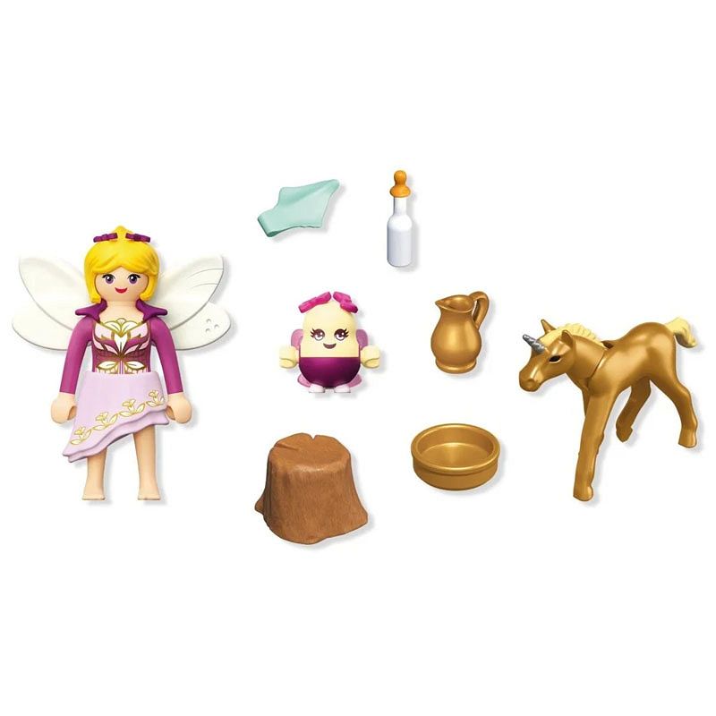 71844 Playmobil  Magical Unicorns Golden Unicorn Foal With Fairy 