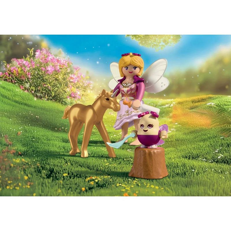 71844 Playmobil  Magical Unicorns Golden Unicorn Foal With Fairy 