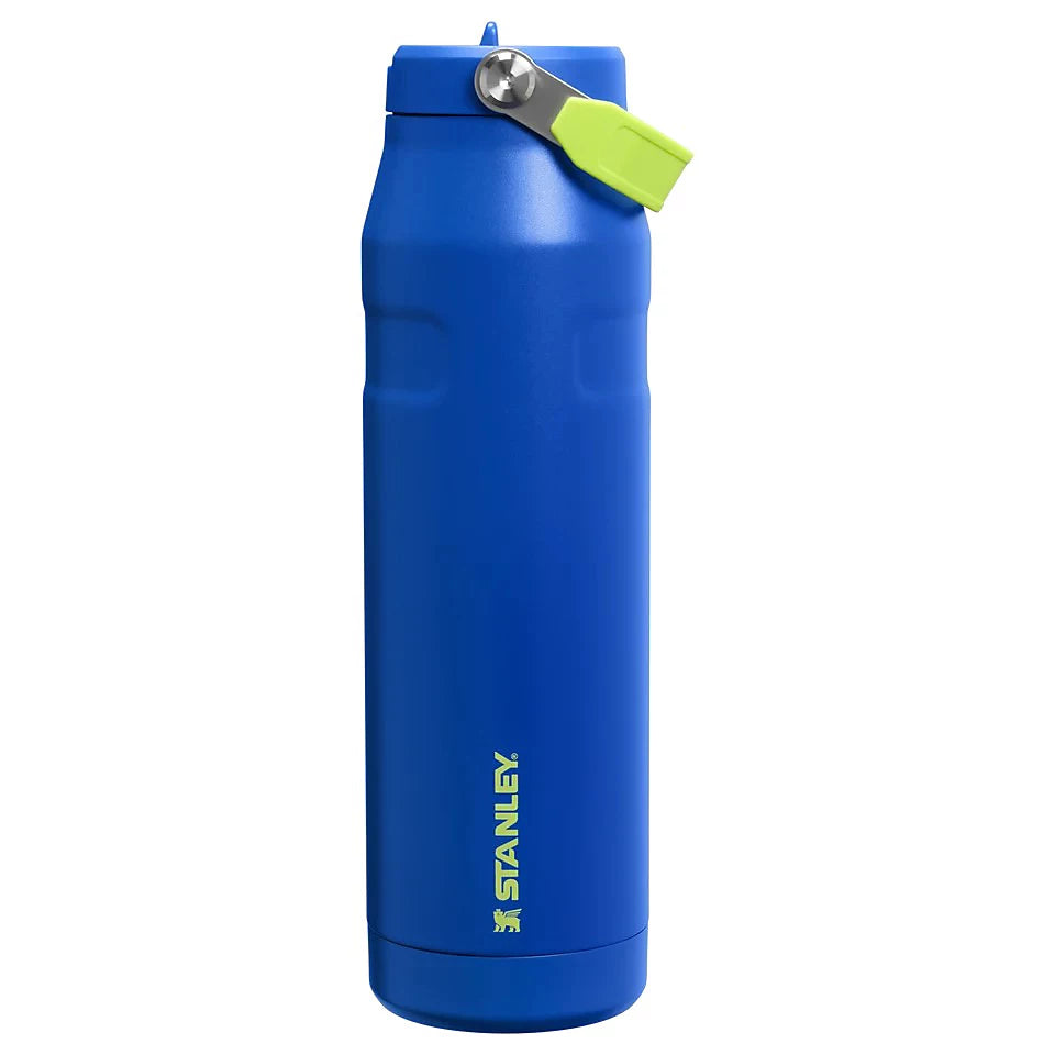 Stanley IceFlow Flip Straw 2.0 1.061L water bottle in vibrant Cobalt blue and Chartreuse green