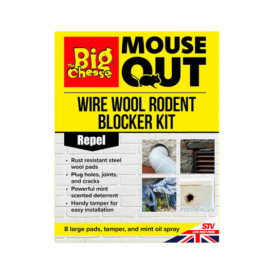The Big Cheese Mouse Out Wire Wool Rodent Blocker Kit