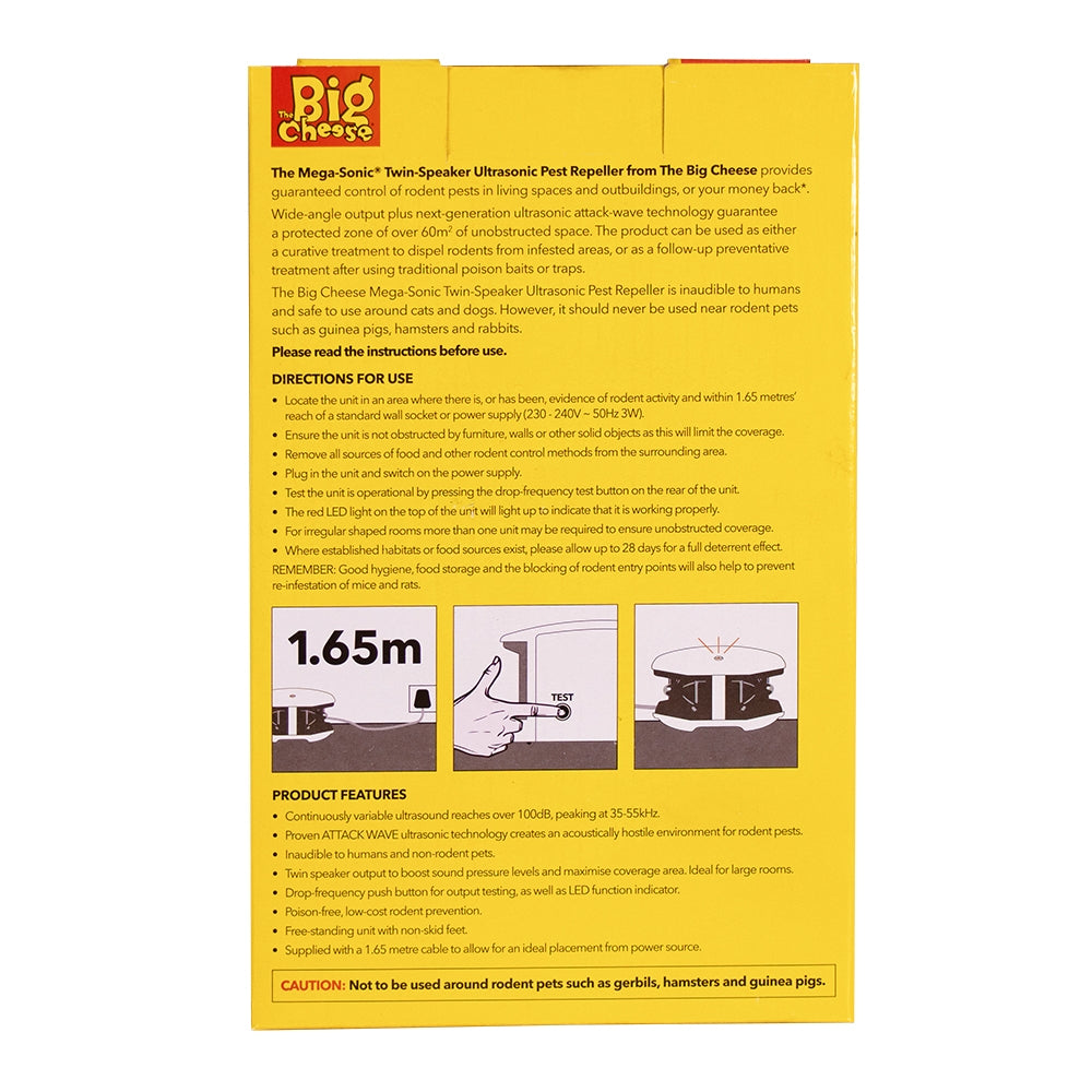 The Big Cheese Mega-Sonic Twin-Speaker Pest Repeller