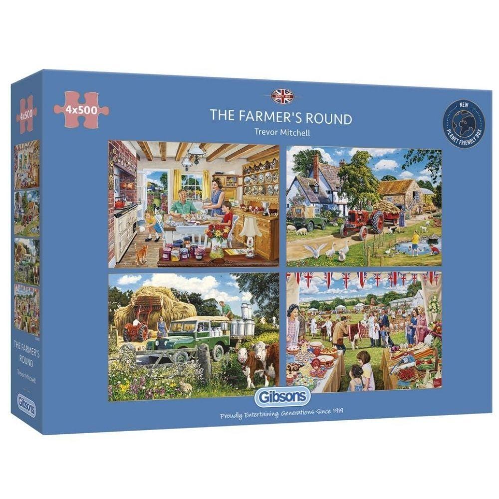 Gibsons The Farmers Round 4 x 500 Piece Jigsaw Puzzle
