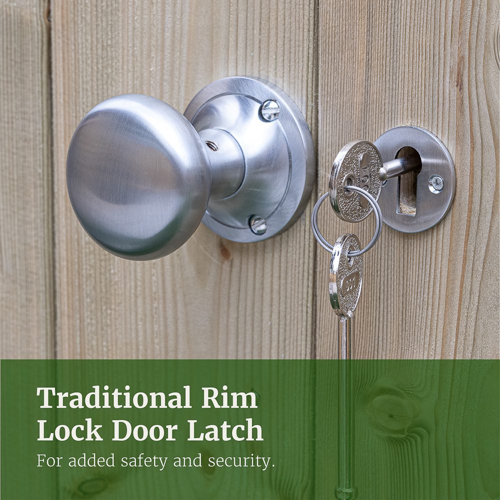 Forest Garden Timberdale 10x8 Apex Shed with No Windows and Double Door with Log Store