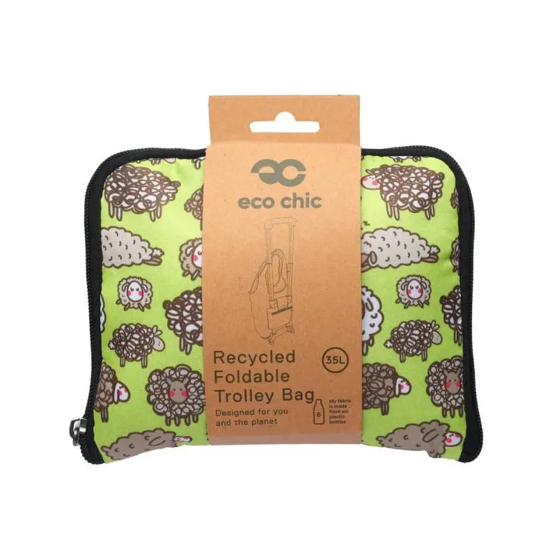 Eco Chic Removable Green Sheep Trolley Shopping Bag
