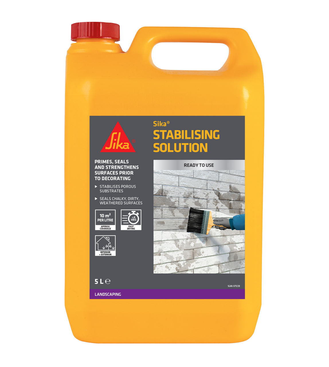 Sika Stabilising Solution 5L jerry can for binding and sealing chalky brickwork and render.