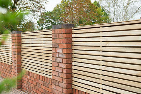Forest Contemporary Double Slatted Fence Panel 0.9m