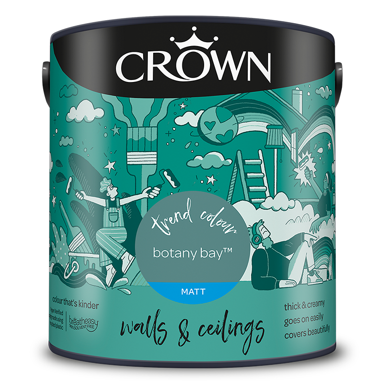 Crown Paints Walls & Ceilings Matt Emulsion Paint - Greens
