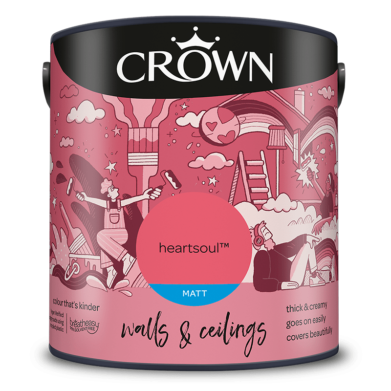 Crown Paints Walls & Ceilings Matt Emulsion Paint - Pinks