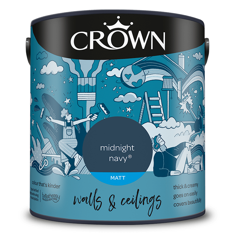 Crown Paints Walls & Ceilings Matt Emulsion Paint - Blues
