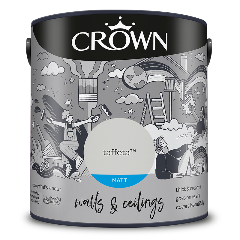Crown Paints Walls & Ceilings Matt Emulsion Paint - Greys
