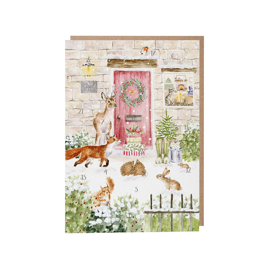 Wrendale Christmas Cottage Advent Calendar Card