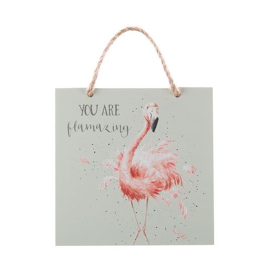 Wrendale Pretty In Pink Flamingo Wooden Plaque