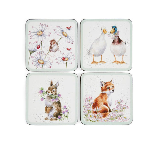 Wrendale Wildflower Animal Set of 4 Coasters