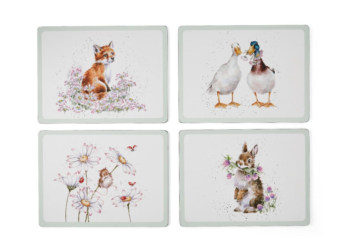 Wrendale Wildflower Animal Set of 4 Placemats