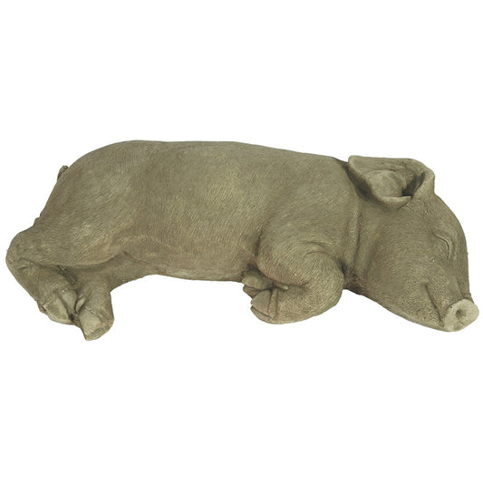 Willowstone Sleeping Pig Antique Grey