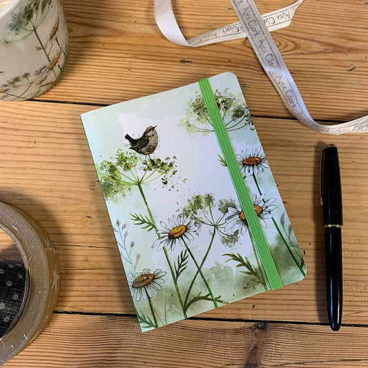Alex Clark Wren and Daisies Small Chunky Notebook