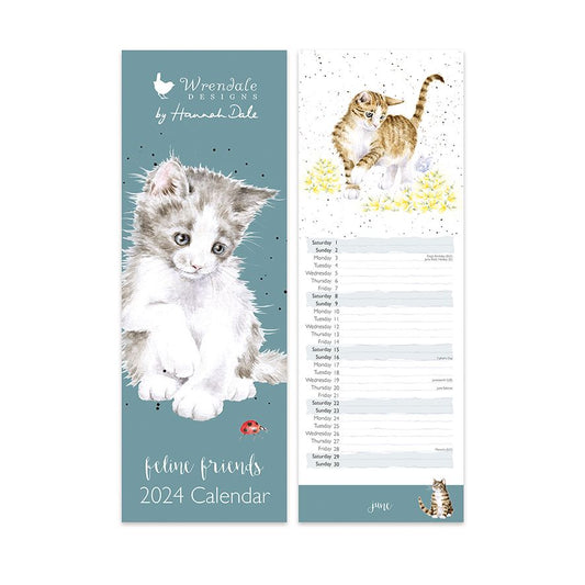 Wrendale 2024 Feline Friends Slim Calendar