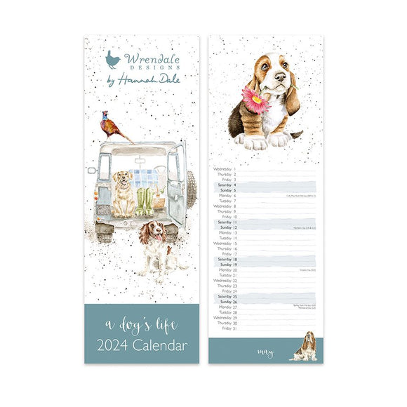 Wrendale 2024 A Dog's Life Slim Calendar
