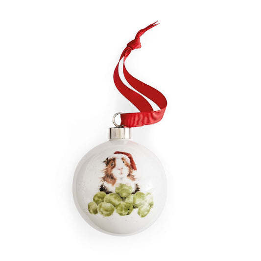 Wrendale Sprouts Guinea Pig Christmas Bauble