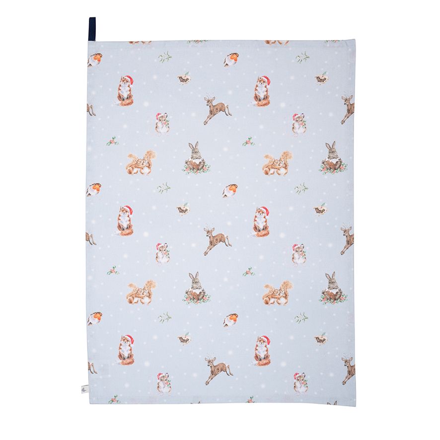 Wrendale 'Winter Woodland' Animal Tea Towel
