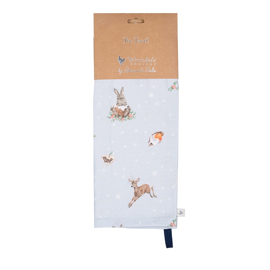 Wrendale 'Winter Woodland' Animal Tea Towel