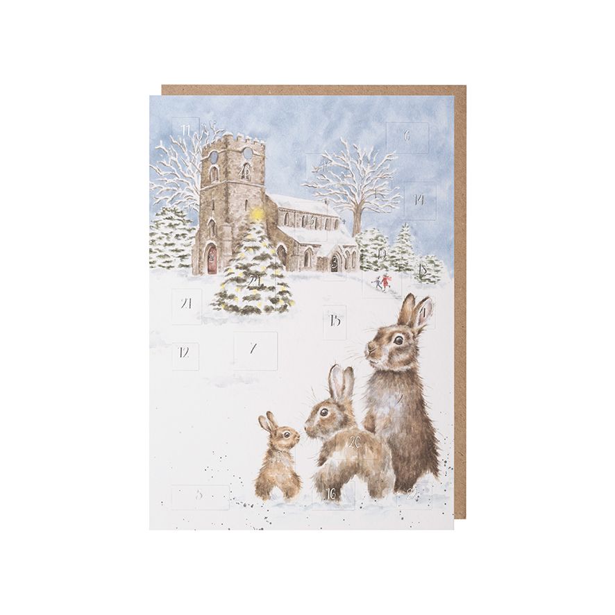 Wrendale 'Silent Night' Rabbit Advent Calendar Card