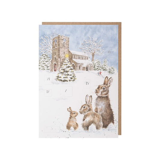 Wrendale 'Silent Night' Rabbit Advent Calendar Card