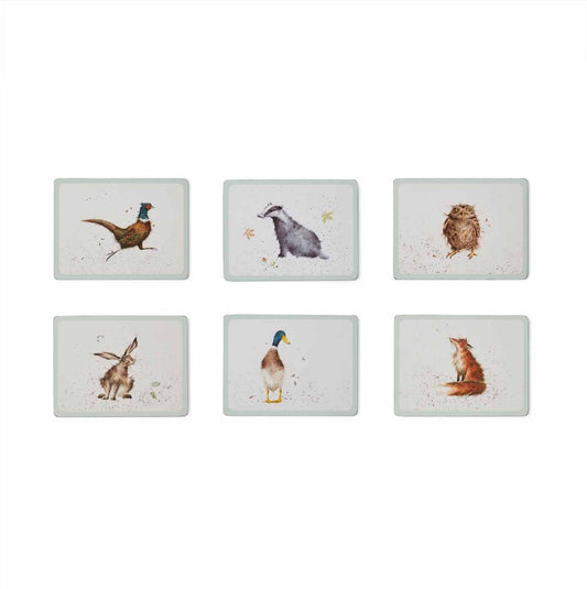 Wrendale Country Set Animal Set of 6 Placemats