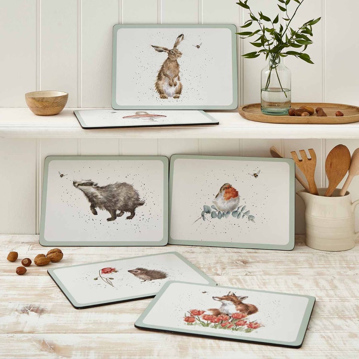 Wrendale The Bee Woodland Animal Set of 6 Placemats