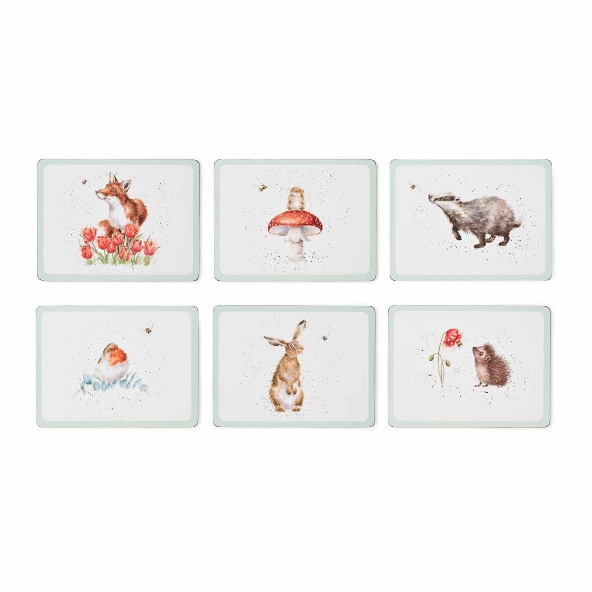 Wrendale The Bee Woodland Animal Set of 6 Placemats