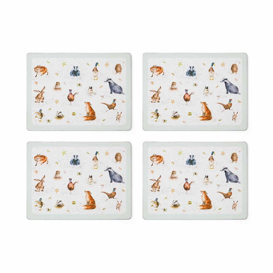Wrendale Country Set Animal Set of 4 Large Placemats