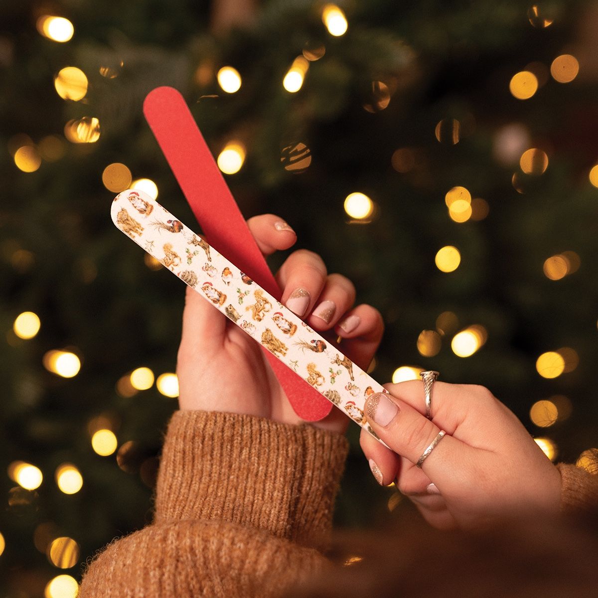 Wrendale Christmas Nail File Winter Woodland 