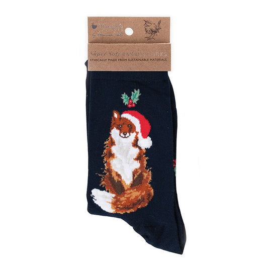 Wrendale Festive Fox Socks Christmas